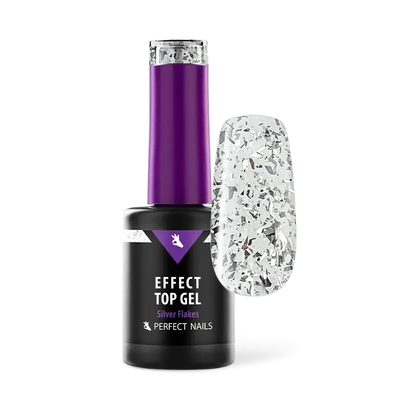 FLAKES EFFECT TOP GEL - Silver FLAKES