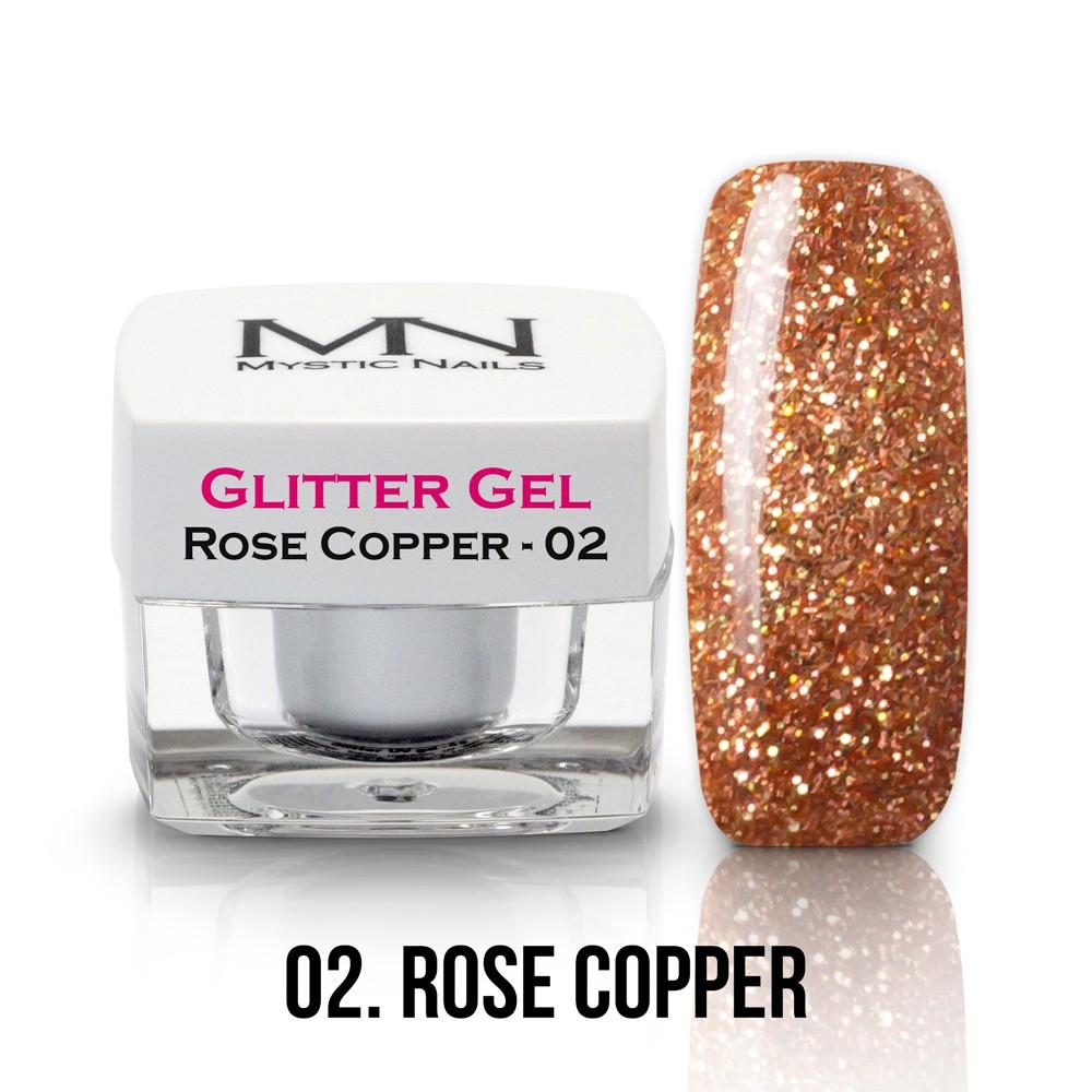 Glitter gél - No. 2 Rose Copper - Ružová Meď